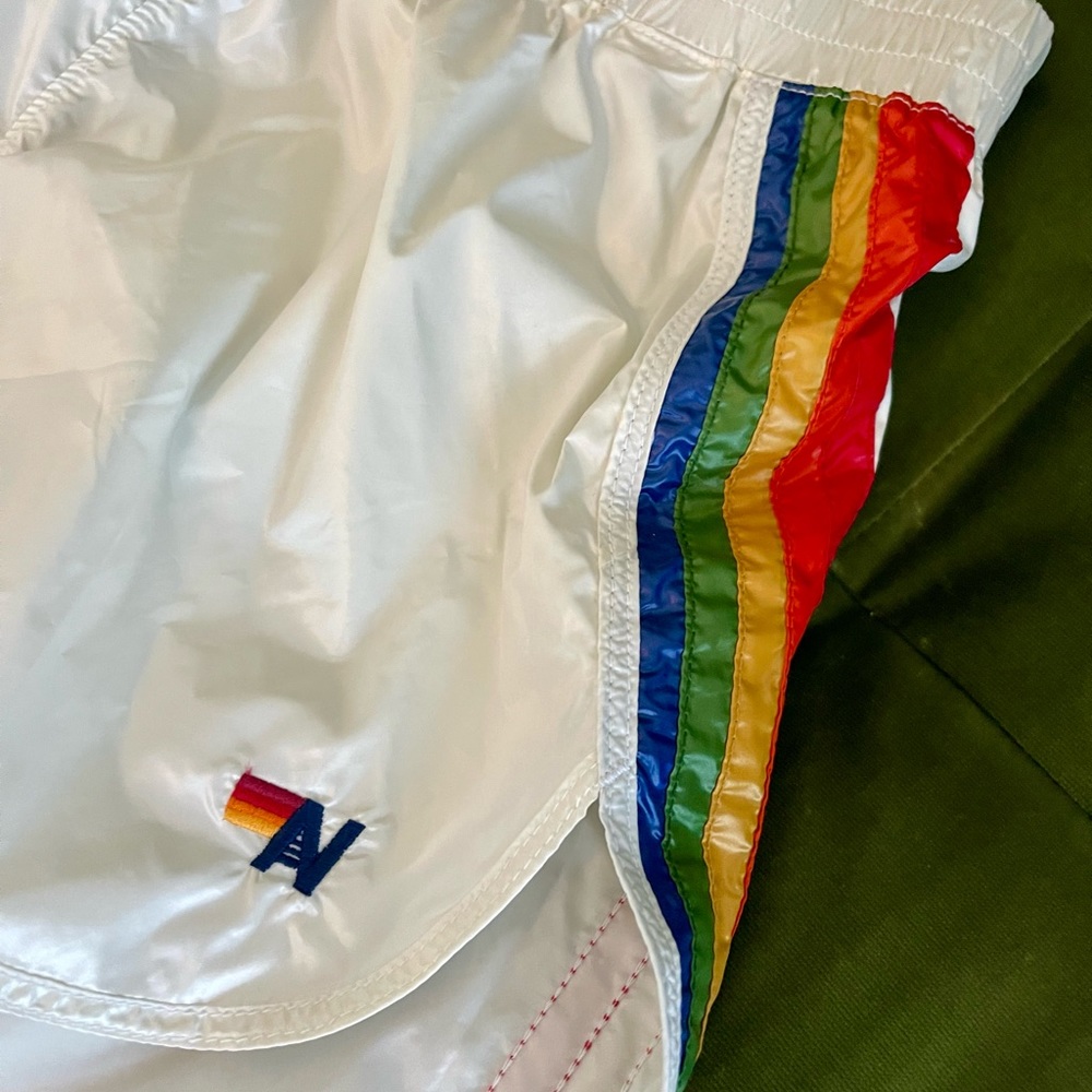 🌈 Brand NEW w tags Aviator Nation sz small shorts Super flattering!!! #rainbow